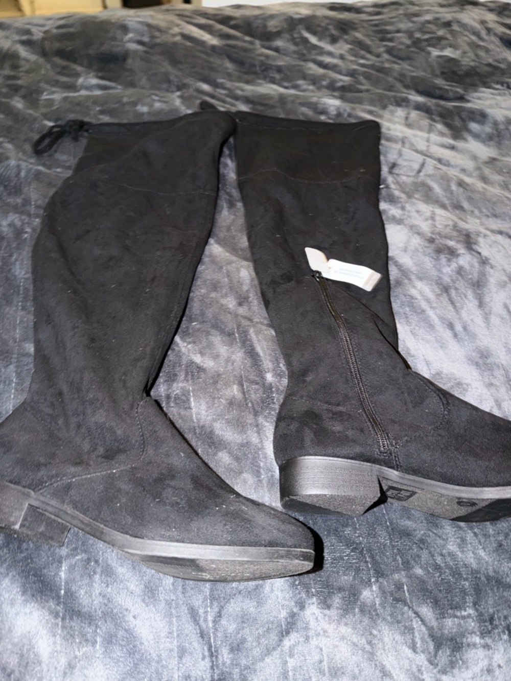 Black Over-the-Knee Suede Boots